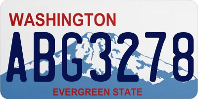 WA license plate ABG3278