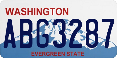WA license plate ABG3287