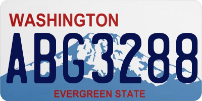 WA license plate ABG3288