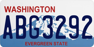 WA license plate ABG3292
