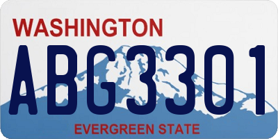 WA license plate ABG3301