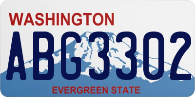 WA license plate ABG3302