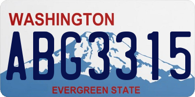 WA license plate ABG3315