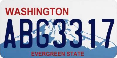 WA license plate ABG3317