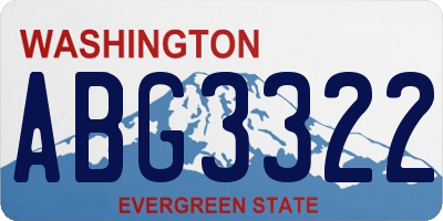 WA license plate ABG3322