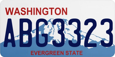 WA license plate ABG3323