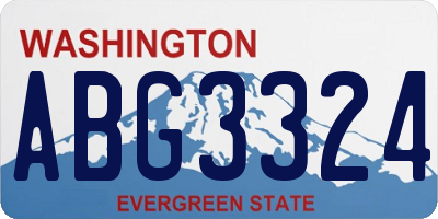 WA license plate ABG3324