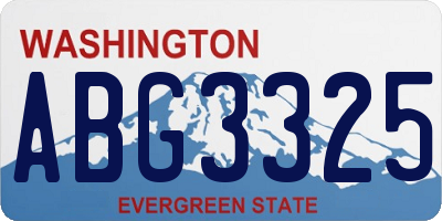 WA license plate ABG3325