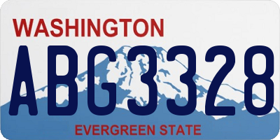 WA license plate ABG3328