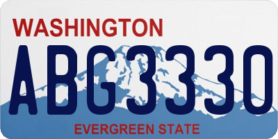 WA license plate ABG3330