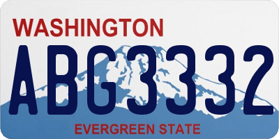 WA license plate ABG3332