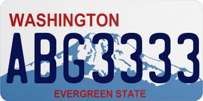 WA license plate ABG3333