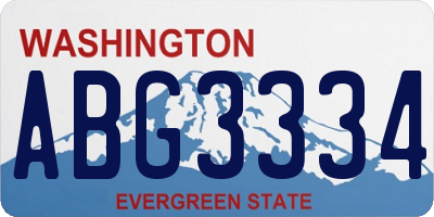 WA license plate ABG3334