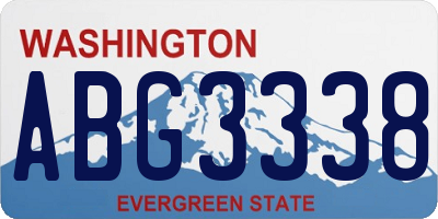 WA license plate ABG3338