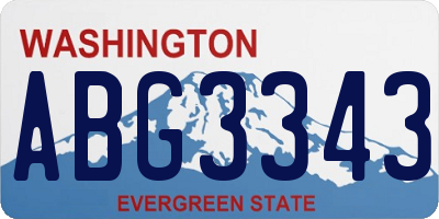WA license plate ABG3343