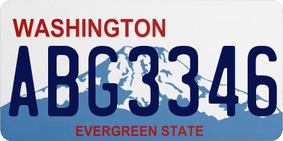 WA license plate ABG3346