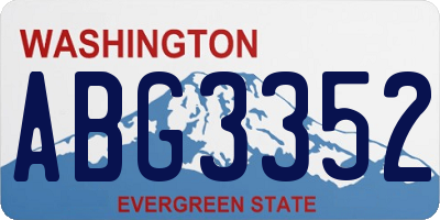 WA license plate ABG3352