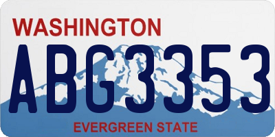 WA license plate ABG3353