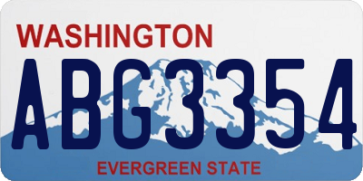 WA license plate ABG3354