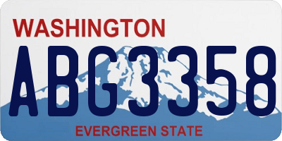 WA license plate ABG3358