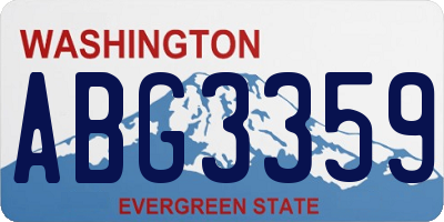 WA license plate ABG3359