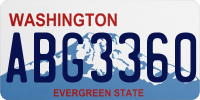 WA license plate ABG3360