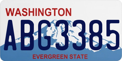 WA license plate ABG3385