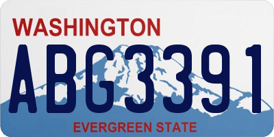 WA license plate ABG3391