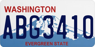 WA license plate ABG3410