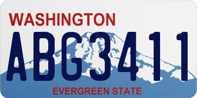 WA license plate ABG3411