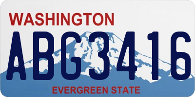 WA license plate ABG3416