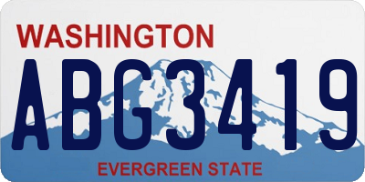 WA license plate ABG3419