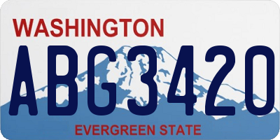 WA license plate ABG3420
