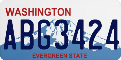 WA license plate ABG3424