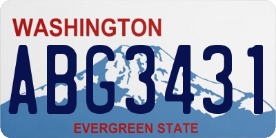 WA license plate ABG3431