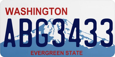 WA license plate ABG3433