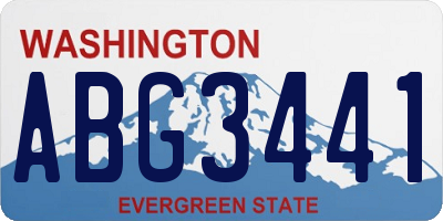 WA license plate ABG3441