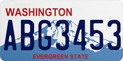 WA license plate ABG3453