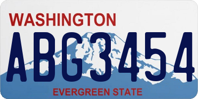WA license plate ABG3454