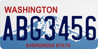 WA license plate ABG3456