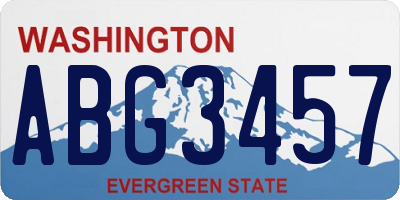 WA license plate ABG3457
