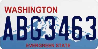 WA license plate ABG3463