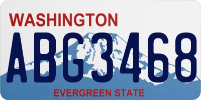 WA license plate ABG3468