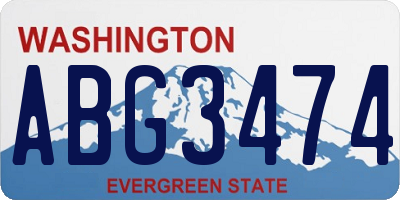 WA license plate ABG3474
