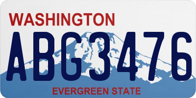 WA license plate ABG3476