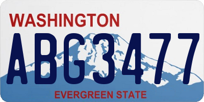 WA license plate ABG3477