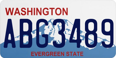 WA license plate ABG3489