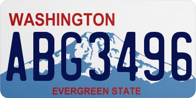 WA license plate ABG3496