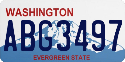 WA license plate ABG3497