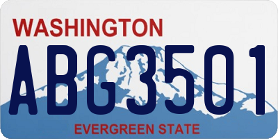 WA license plate ABG3501